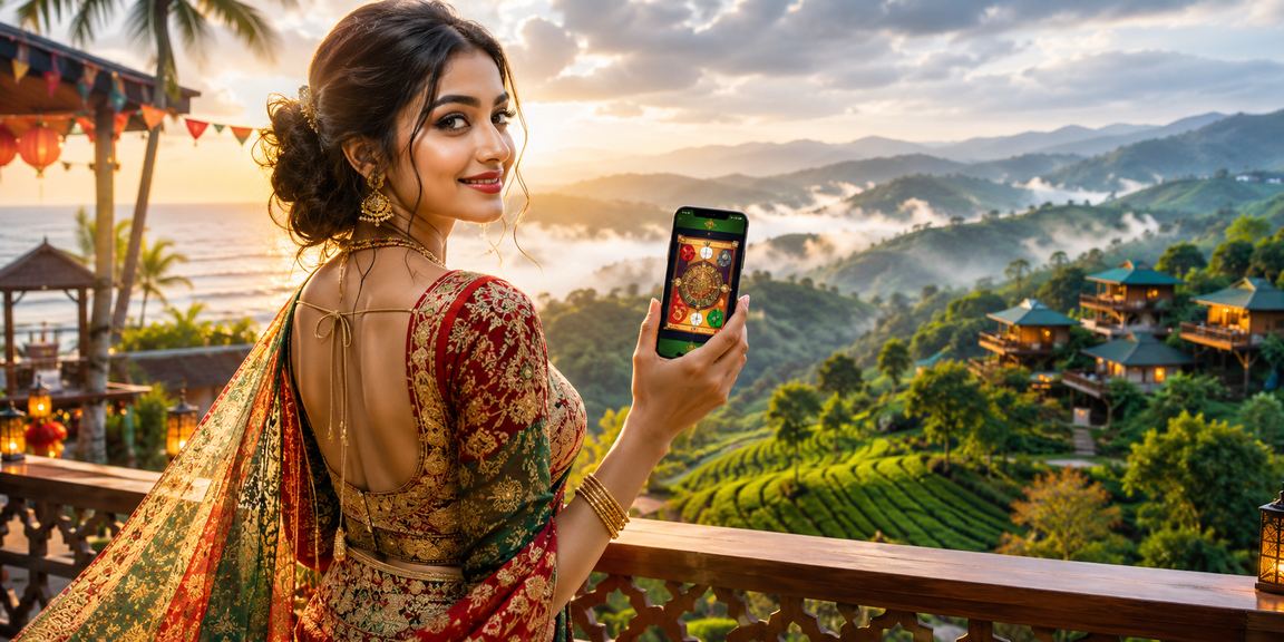 বান্দরবানে চা বাগানের পাশে আন্দার বাহার খেলছেন একজন খেলোয়াড়