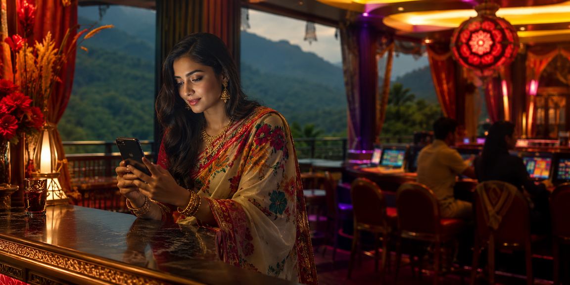 A user enjoying Sports Betting on mobile during Pohela Boishakh in Bandarban